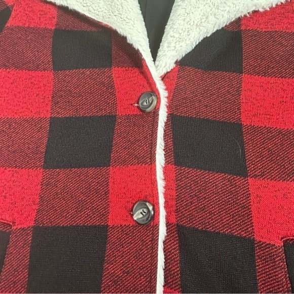 Steve Madden Plaid Faux Sherpa Collared Trench Coat NWT - Picture 10 of 16